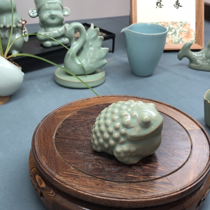 瓷片仿古汝瓷金蟾