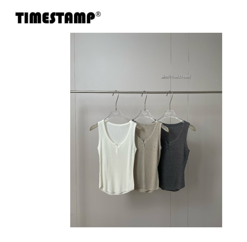 【TIMESTAMP】2025/67290018新款时尚简约百搭款V领针织背心