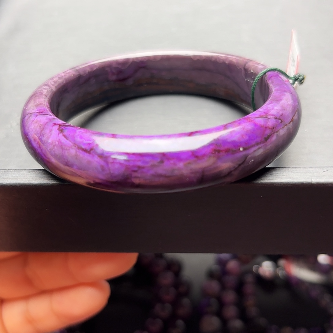 苏纪石（舒俱来）未镶嵌皇家紫俏帝王手镯54.5圈口