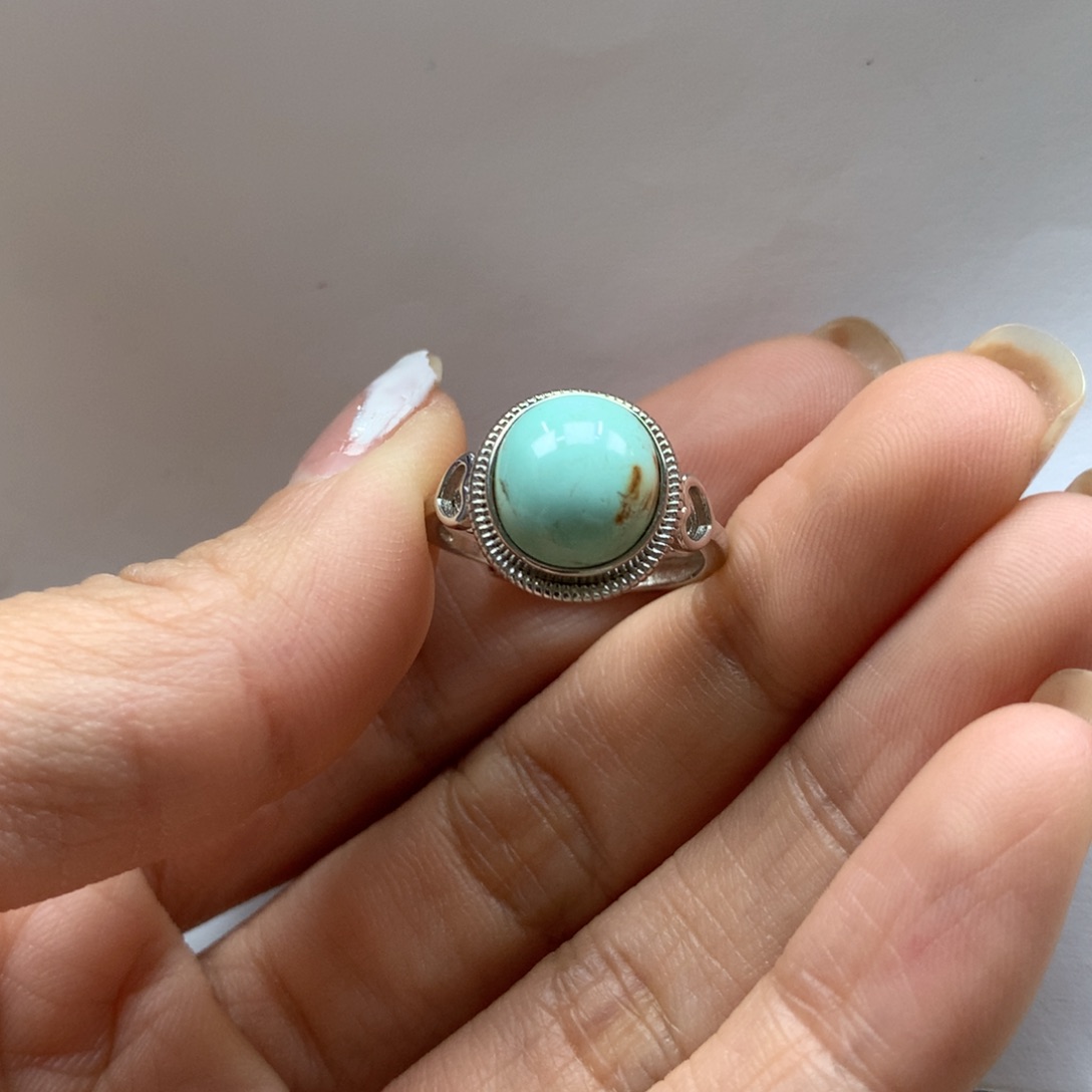 绿松石戒指银S925镶嵌