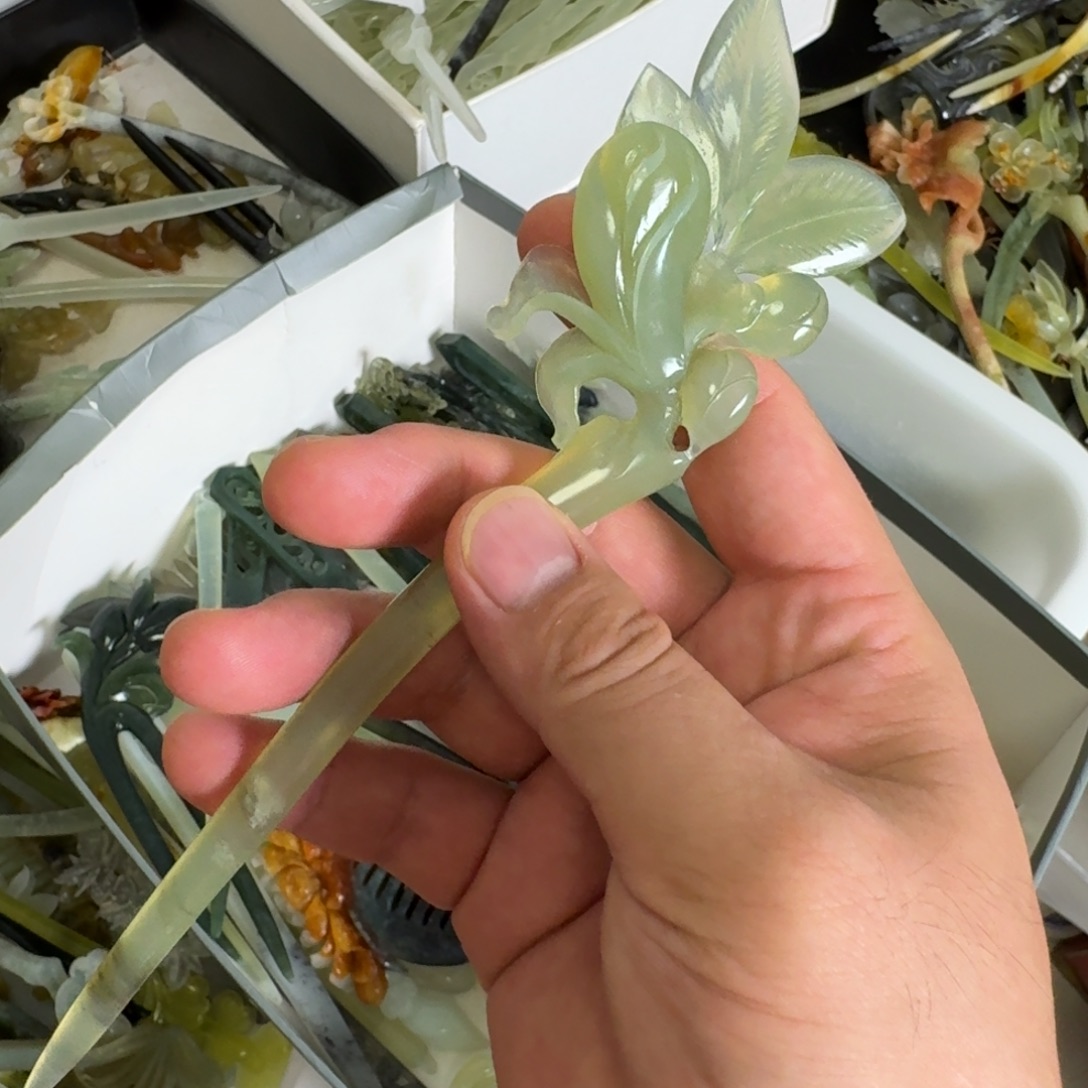 未镶嵌蛇纹石玉发饰