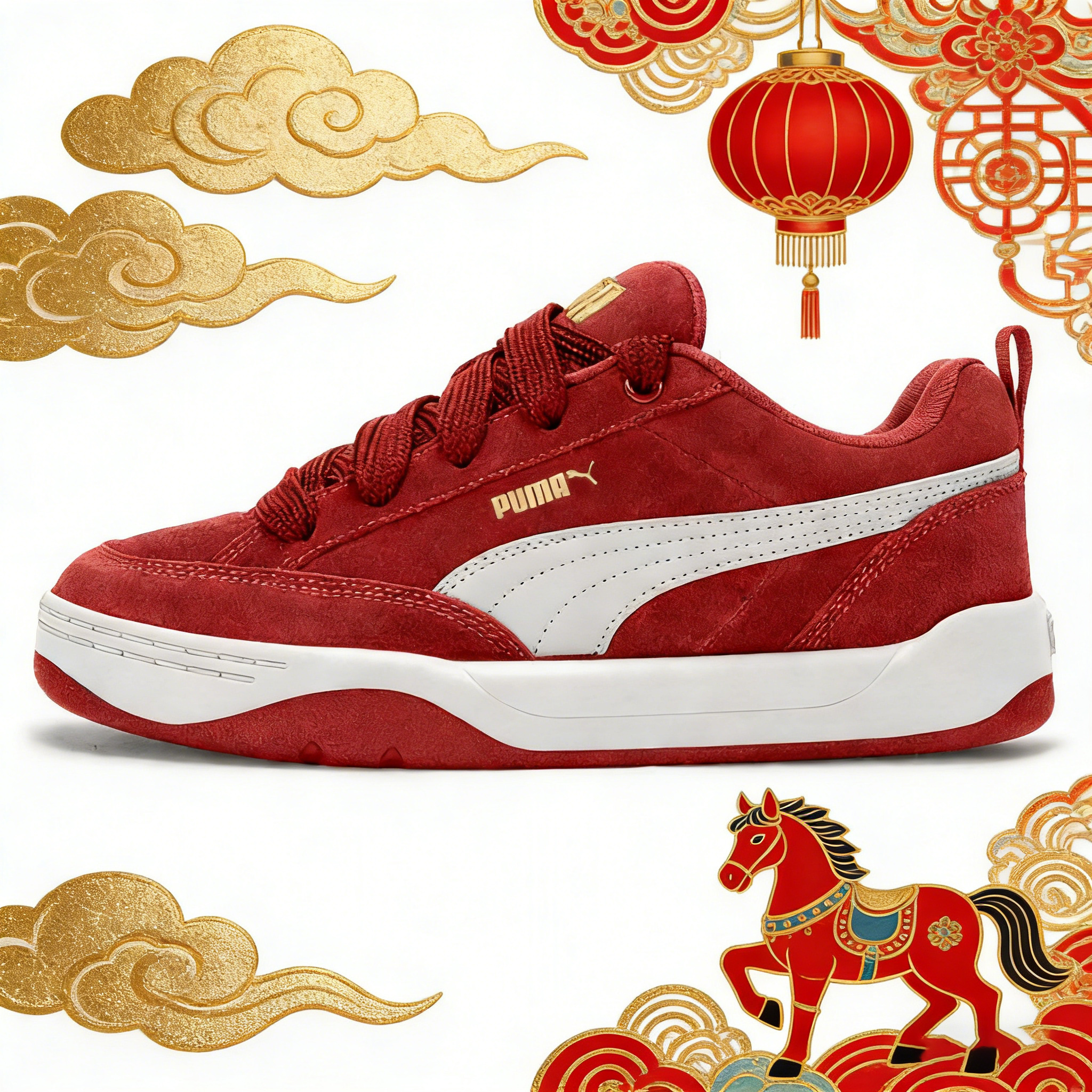 【新年款】PUMA彪马男女鞋2026马年新款面包鞋本命年红色休闲运动鞋