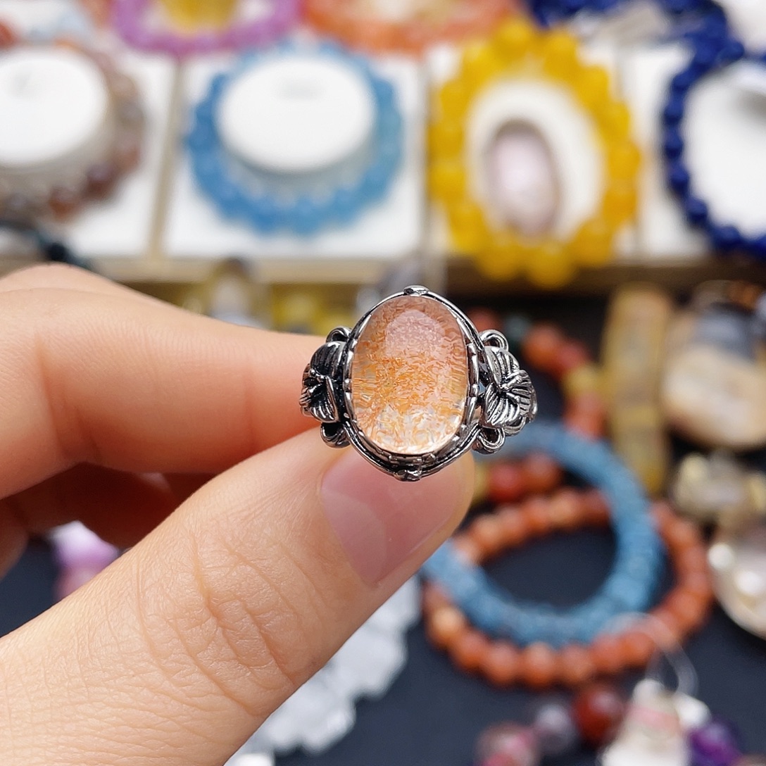 银S925镶嵌烟晶戒指