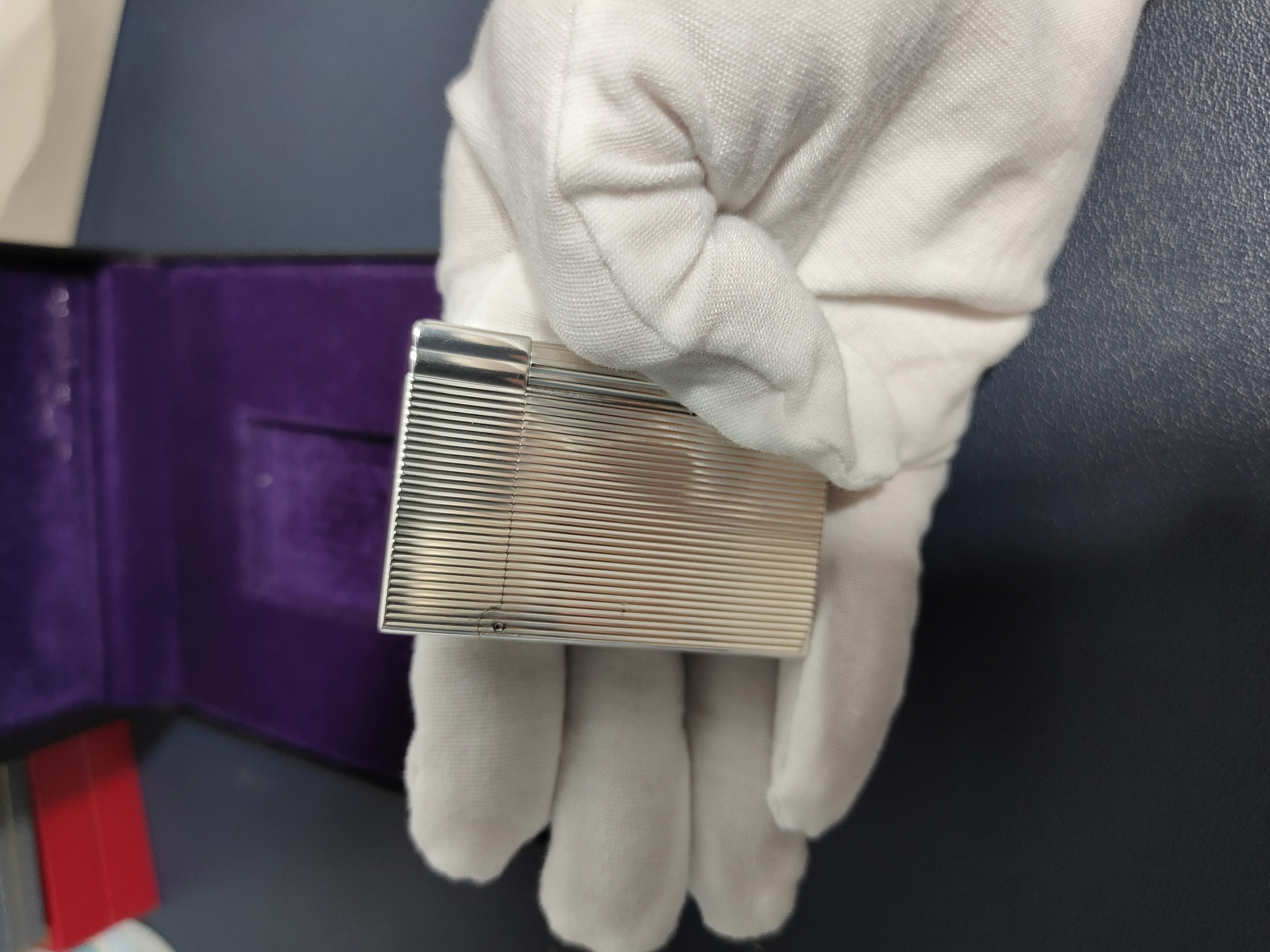 DP打火机镀银竖条纹盖3022248