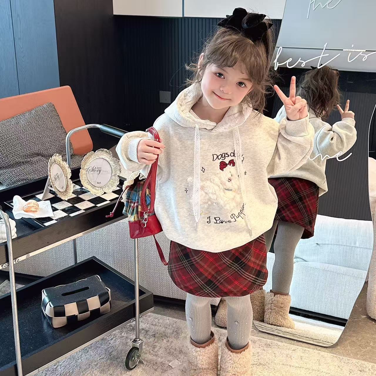 【Mt studio】K【新款】极简卡通连帽卫衣女童冬季可爱保暖甜美韩版