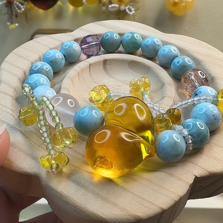 琥珀未镶嵌颈饰琥珀手串