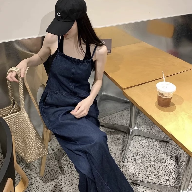 （以直播为准）25年新款夏季薄款艺术感休闲背带牛仔裤