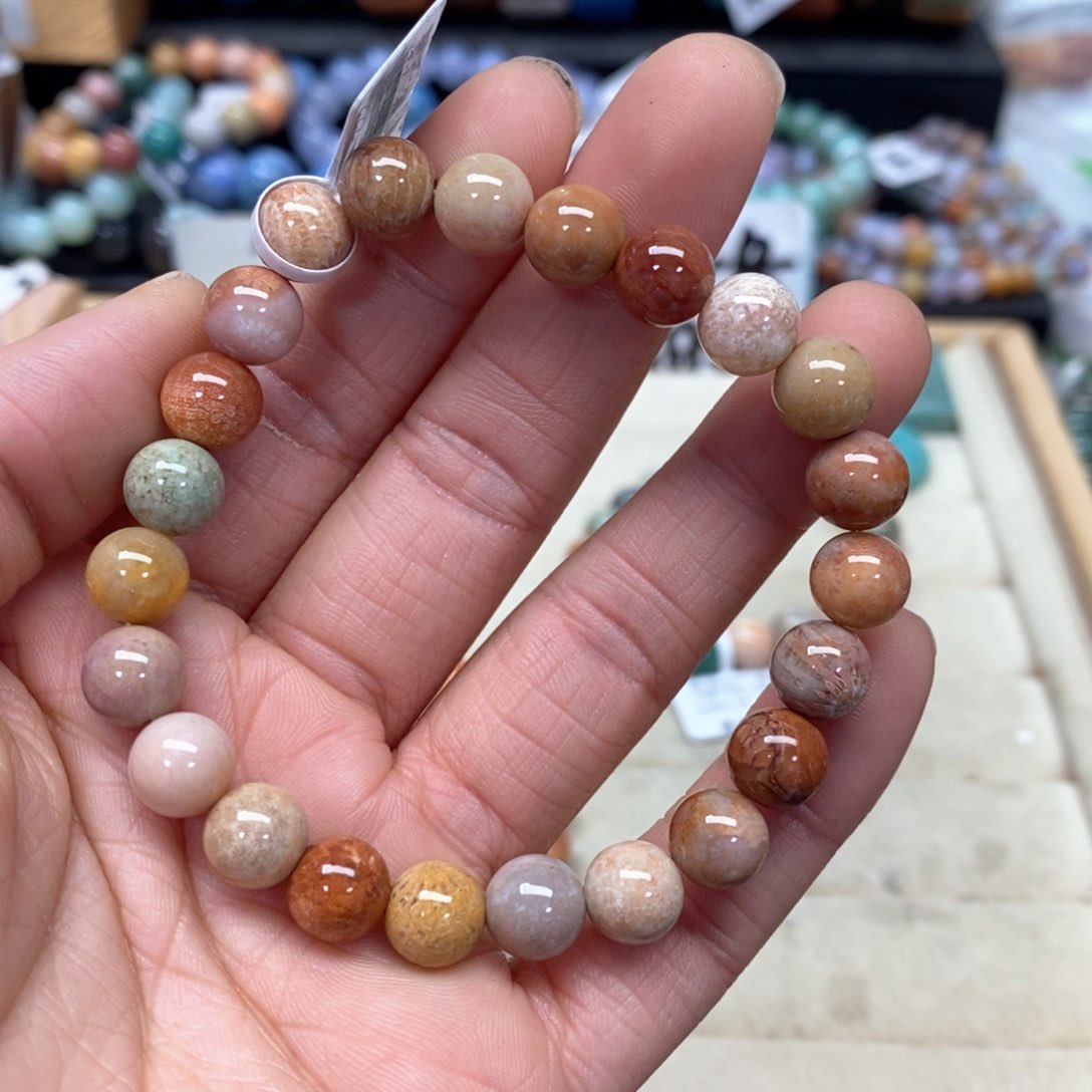 硅化珊瑚（珊瑚玉）手链未镶嵌417