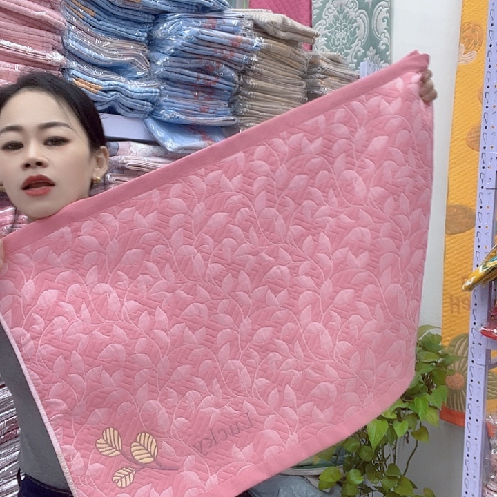 棉粉色小树叶纯棉