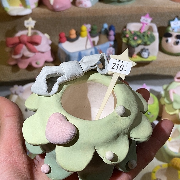 手工手绘盆 满29包邮 210