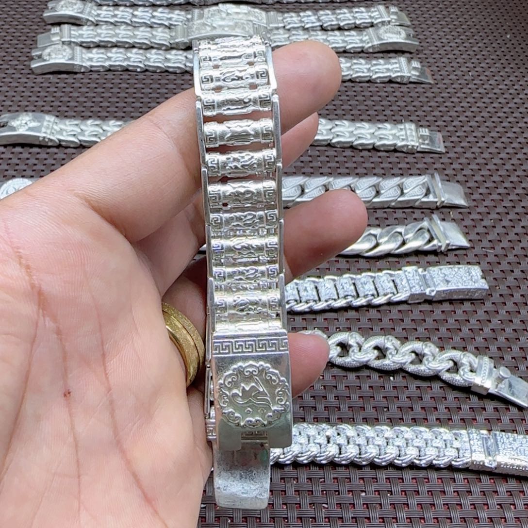 无925银老银、S925坦克手链