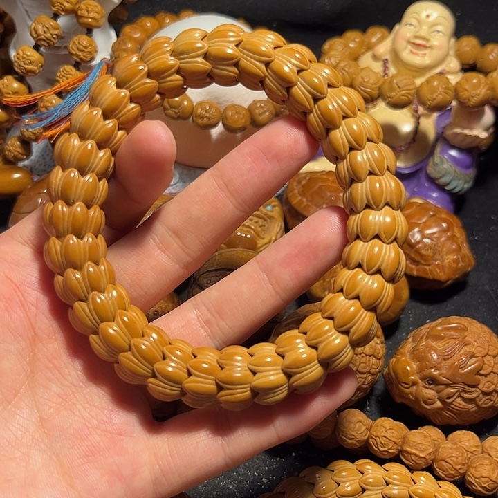 橄榄核手串/手链猴头莲花微瑕