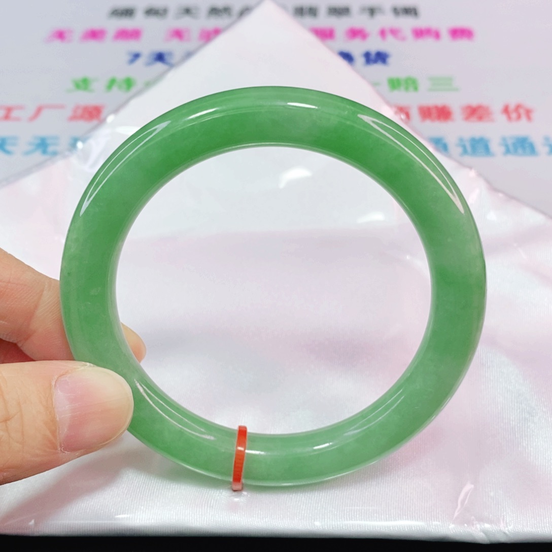未镶嵌手镯翡翠57圈口圆条