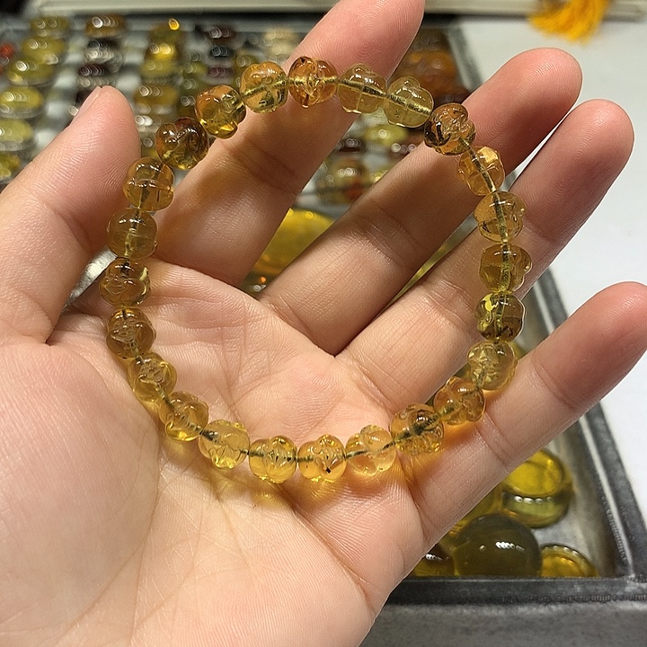 手串琥珀未镶嵌佛头手串