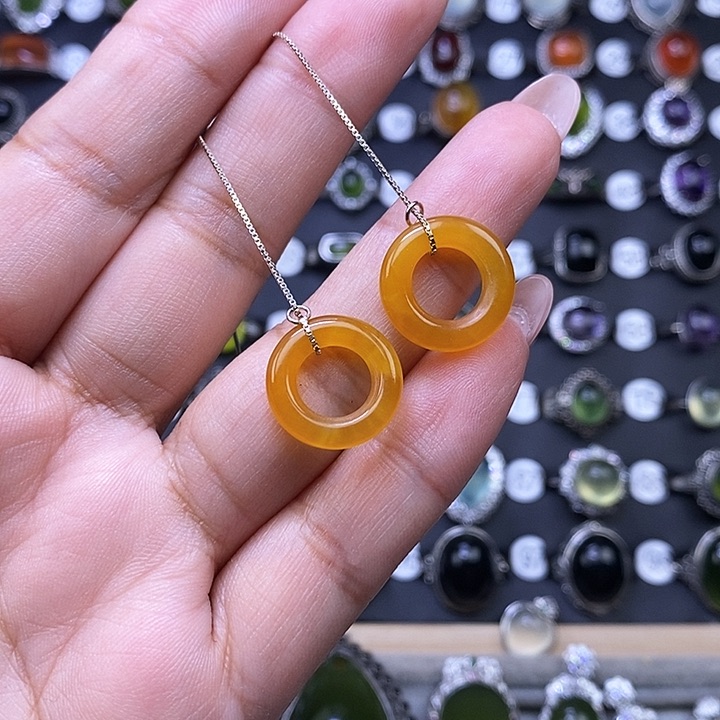 岫玉耳坠未镶嵌耳坠