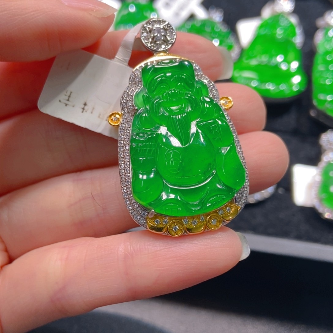 翡翠吊坠(不含链)银S925镶嵌