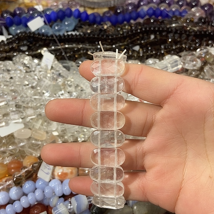 珠宝半成品紫晶银S925镶嵌白水晶手牌