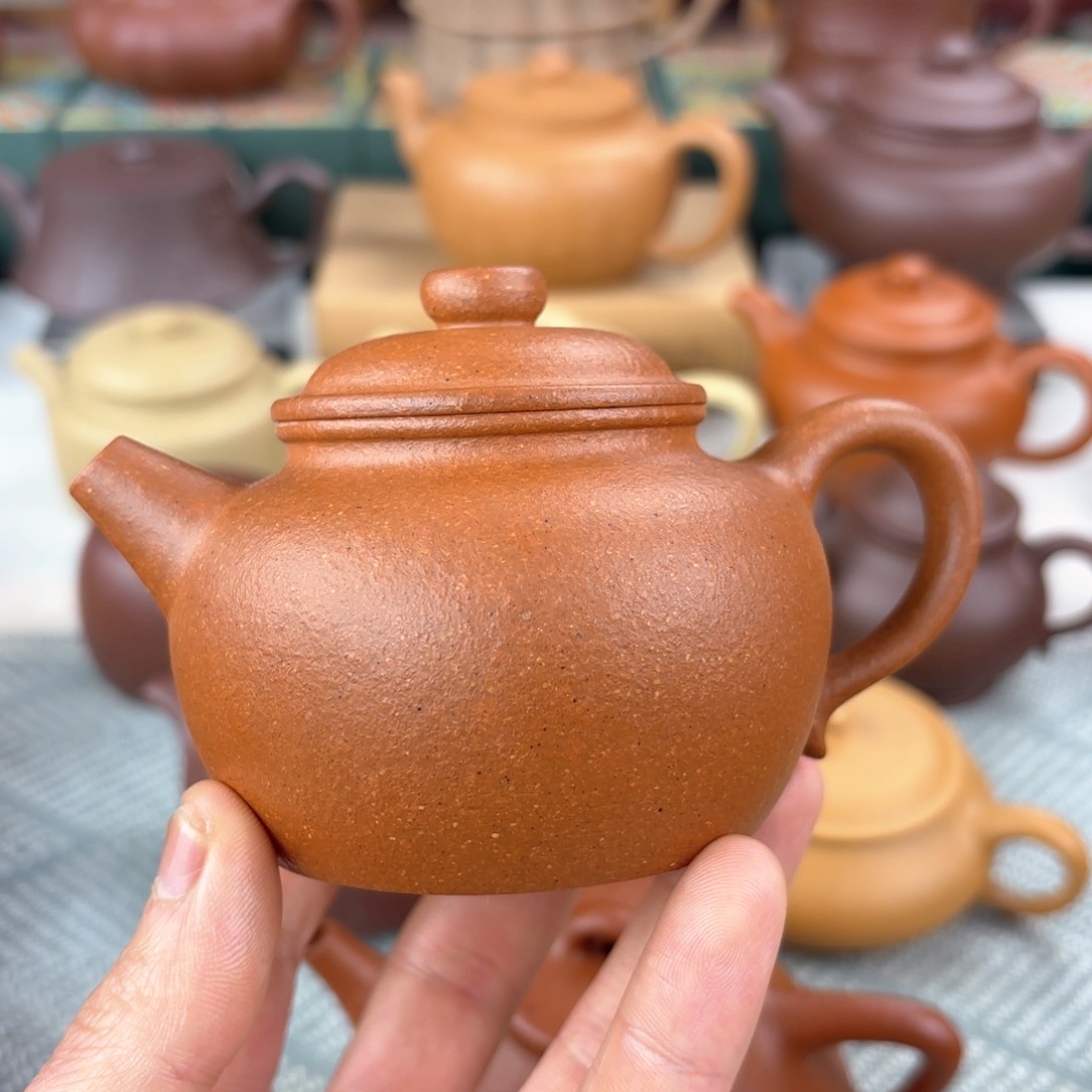 紫砂茶壶大彬圈钮 红降坡 180cc
