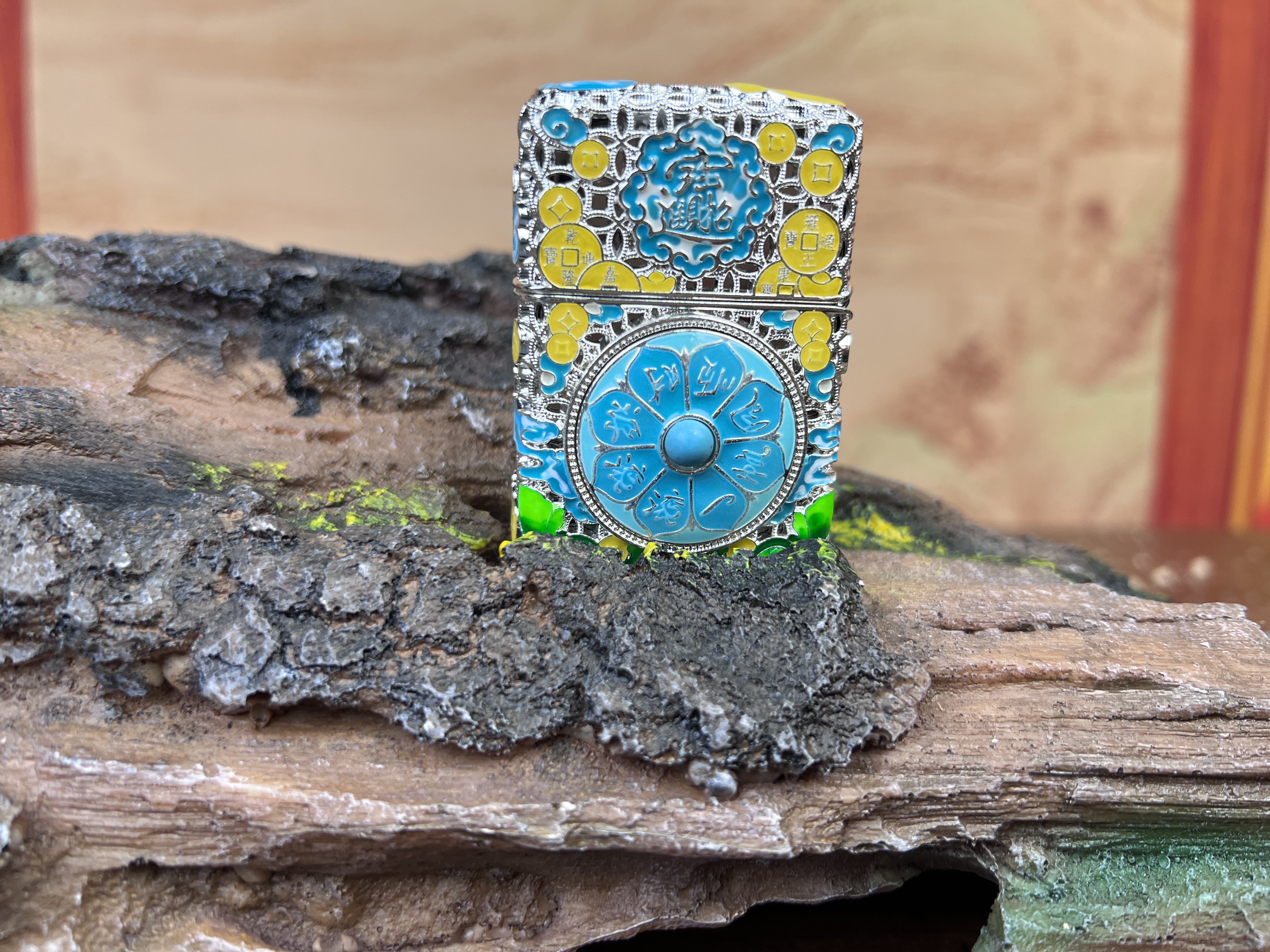 【火机云仓】 佐罗日进斗金珐琅彩夜光煤油机（银）