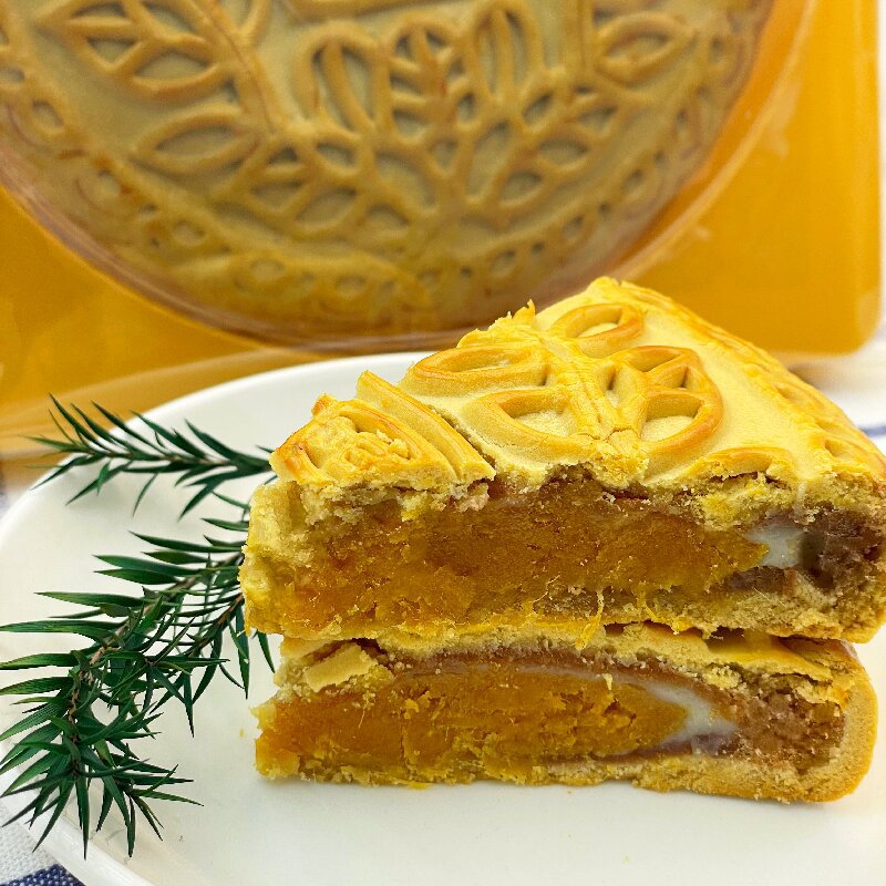麻薯大月饼绿豆肉松咸蛋黄芋泥馅中秋月饼福饼中式糕点500g带餐具