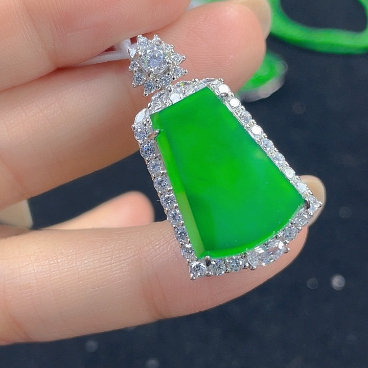 翡翠吊坠(不含链)银S925镶嵌