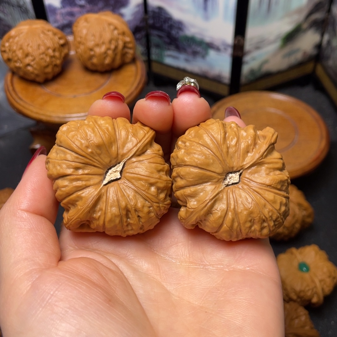 把件文玩核桃46南瓜墩