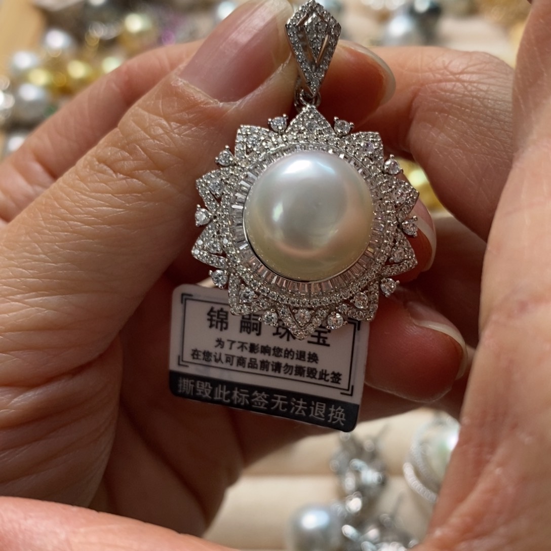 海水珍珠颈饰银S925镶嵌