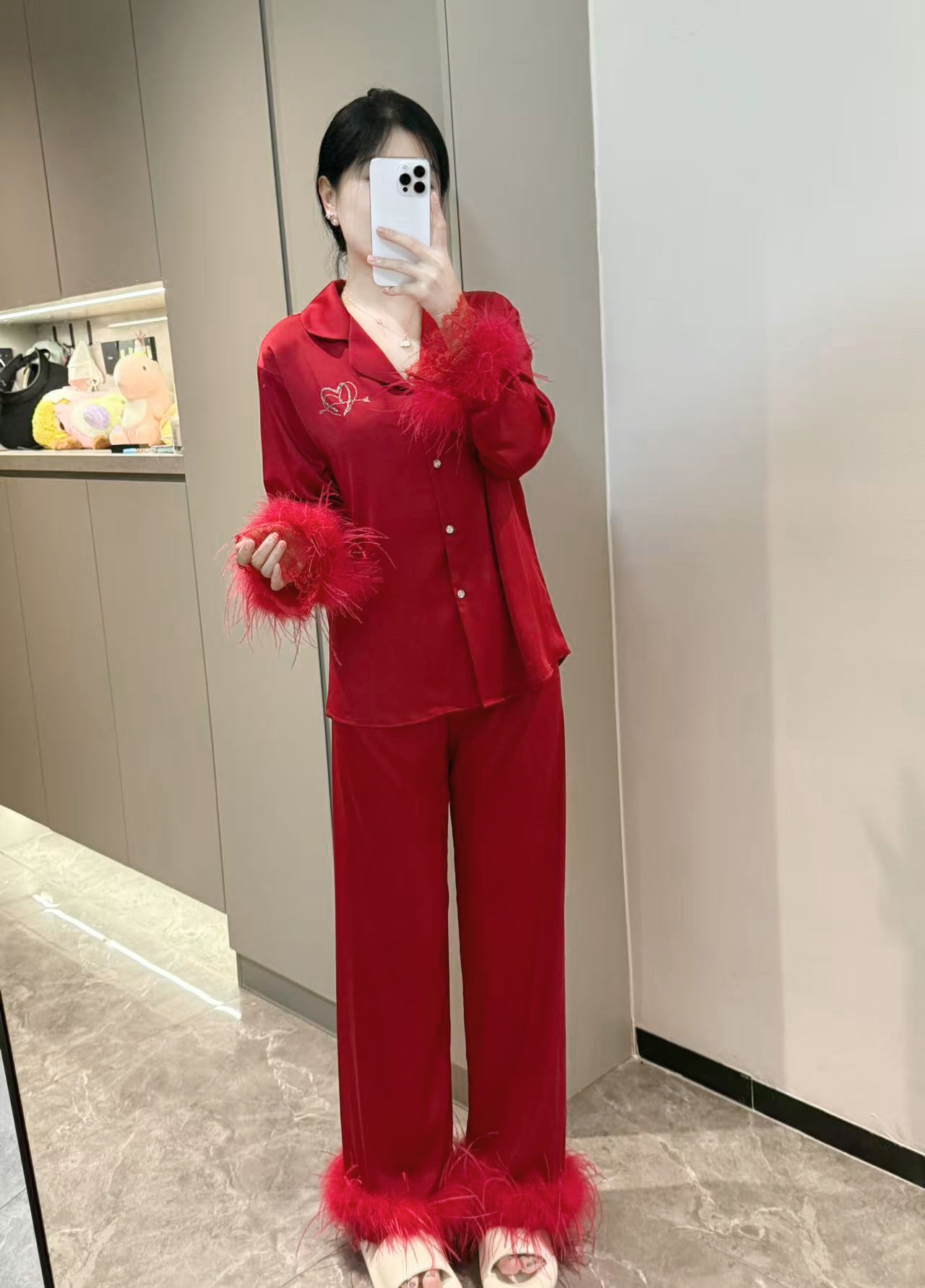 2025新款睡衣女秋冬时尚休闲气质性感女士舒适蕾丝镂空款套装
