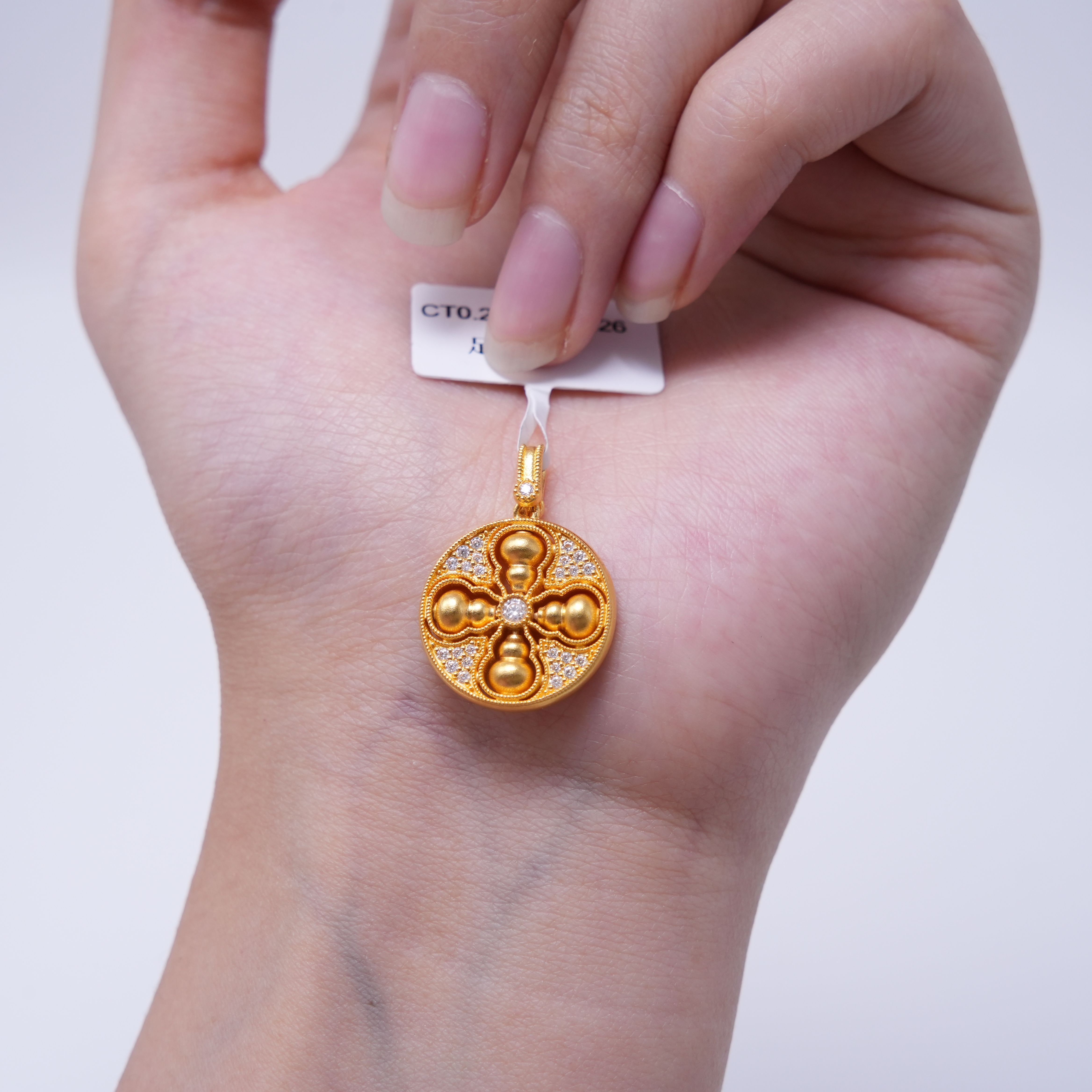 【金吊坠】点钻四合葫芦吊坠黄金5G足金999百搭通勤送女友零附加