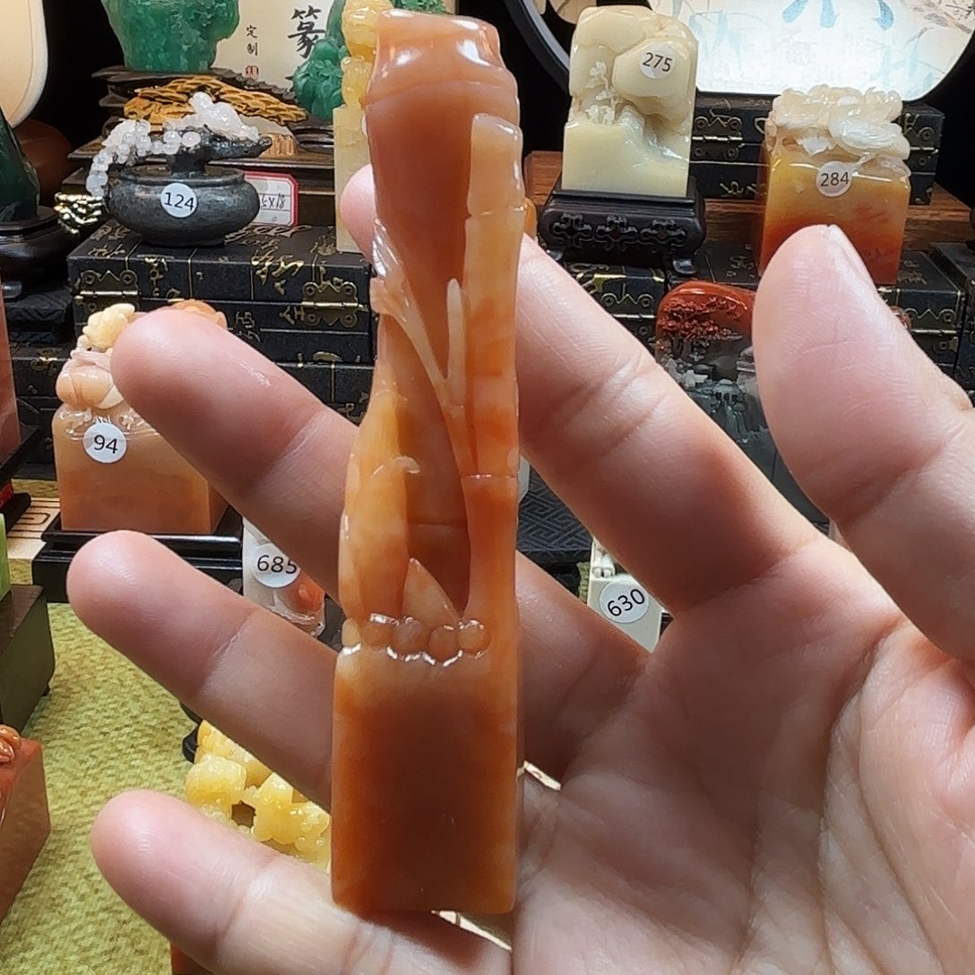 寿山石印石竹节印章8