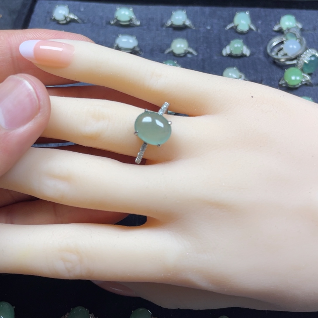翡翠银S925镶嵌戒指