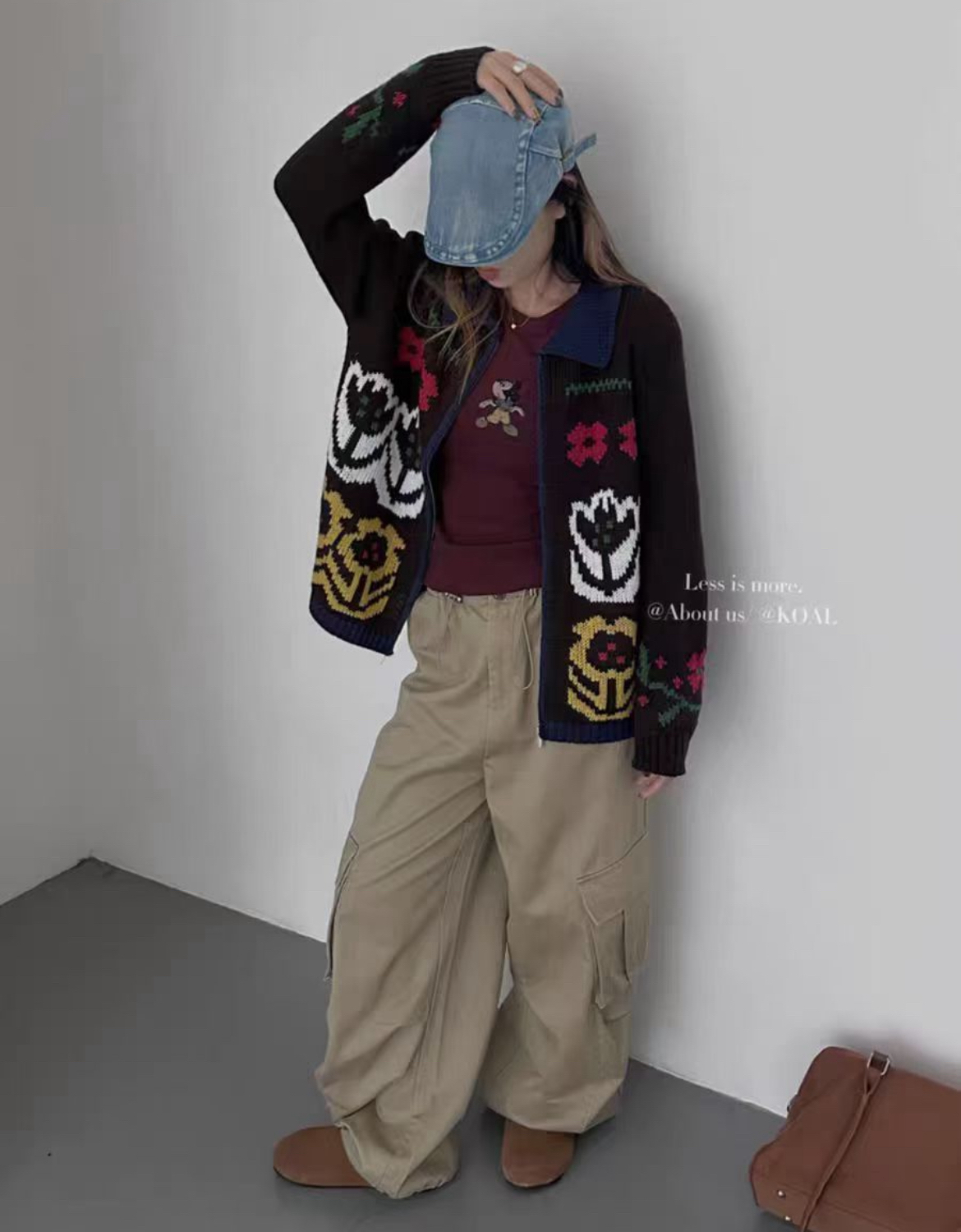 小朵家   ins穿搭#原创设计韩单费尔岛复古撞色提花羊毛衫开衫954