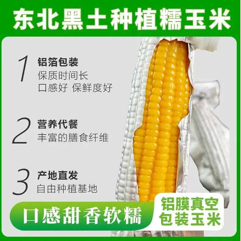 【试吃2根】东北黄糯玉米铝箔包装软糯香甜10根整箱5斤以上
