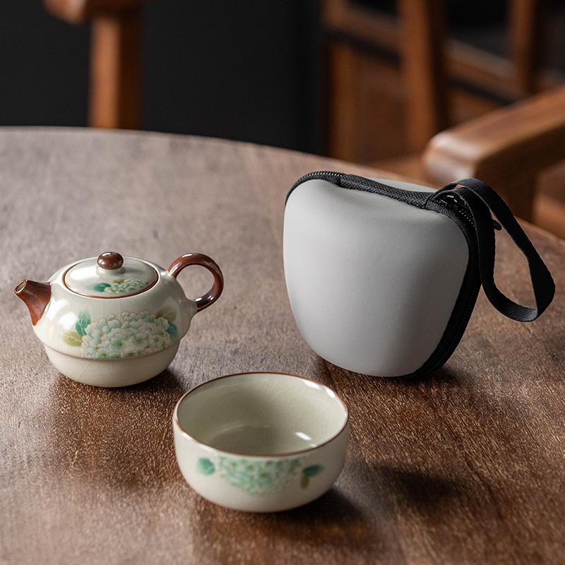 古颂汝窑旅行茶具一人饮泡茶壶1240