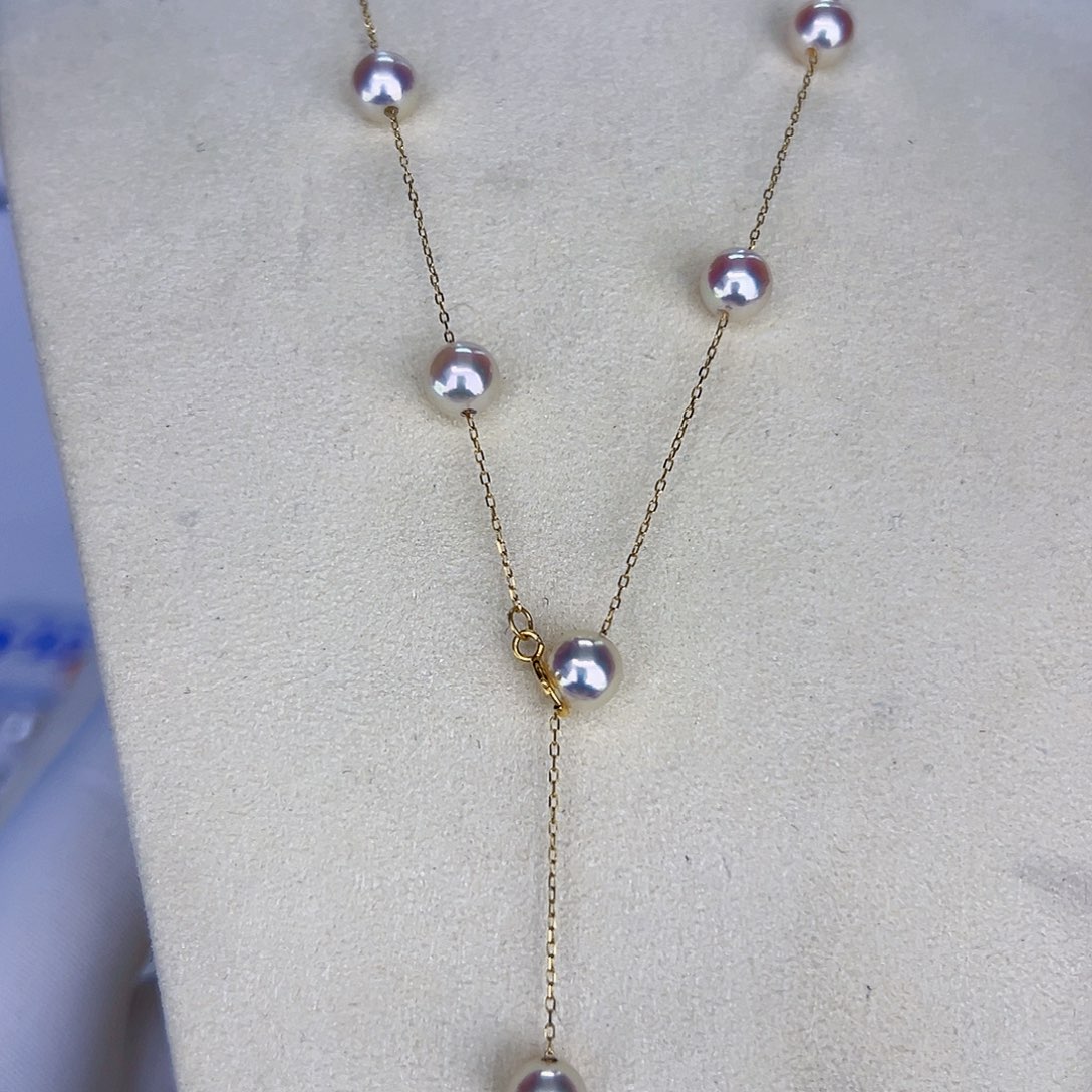 海水珍珠海水akoya设计款满天星6-7mm18K金镶嵌