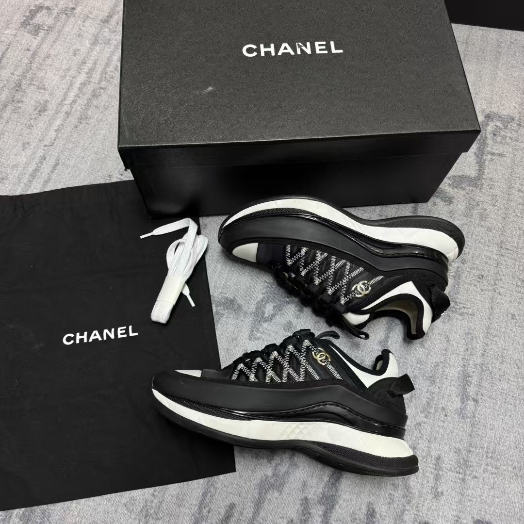 全新/Chanel/香奈儿/葡萄籽奢潮/厚底系带低帮运动鞋/36码