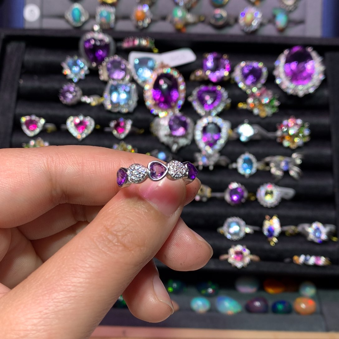 欧泊戒指款式银S925镶嵌