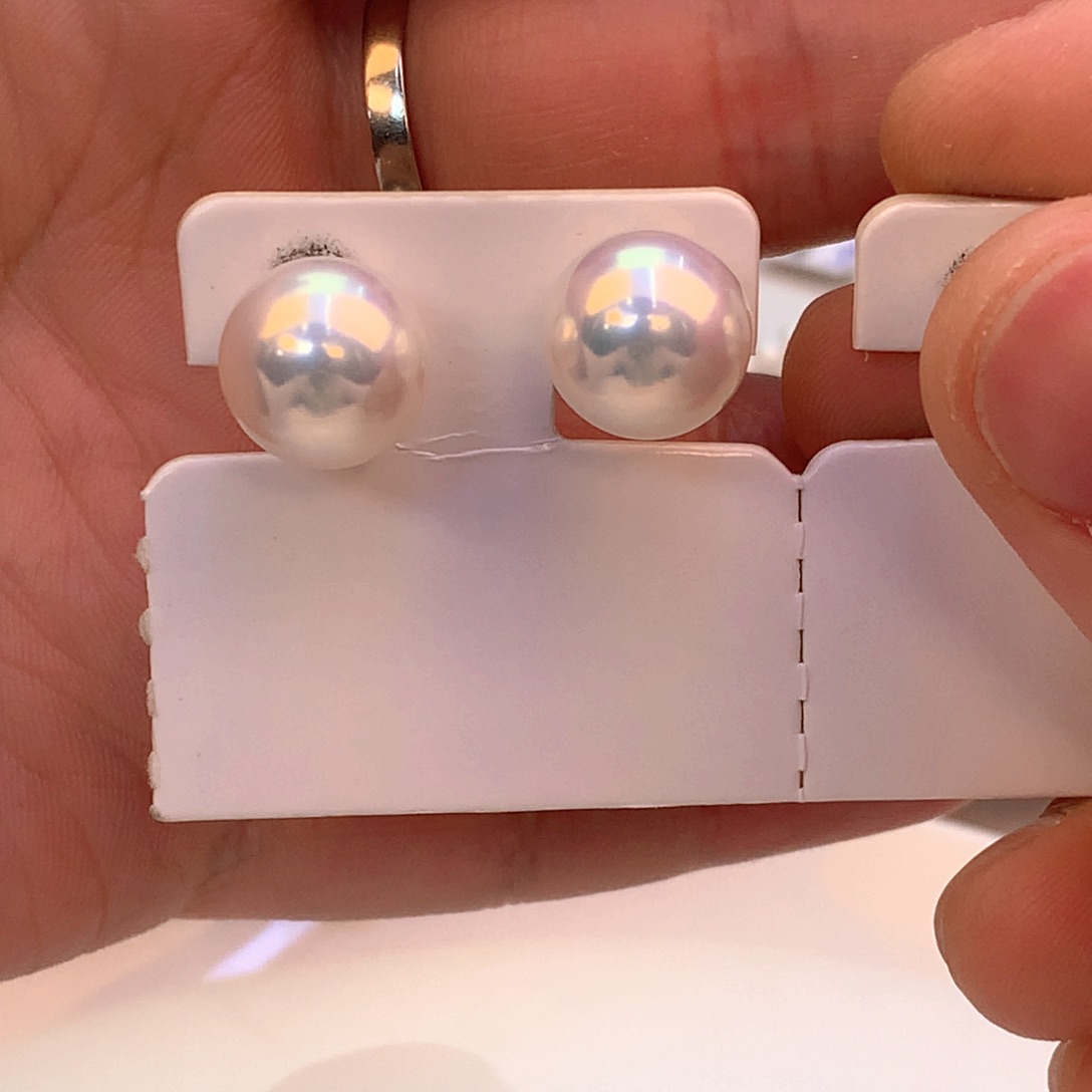淡水珍珠耳饰18K金镶嵌