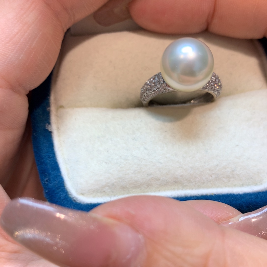 海水珍珠戒指银S925镶嵌