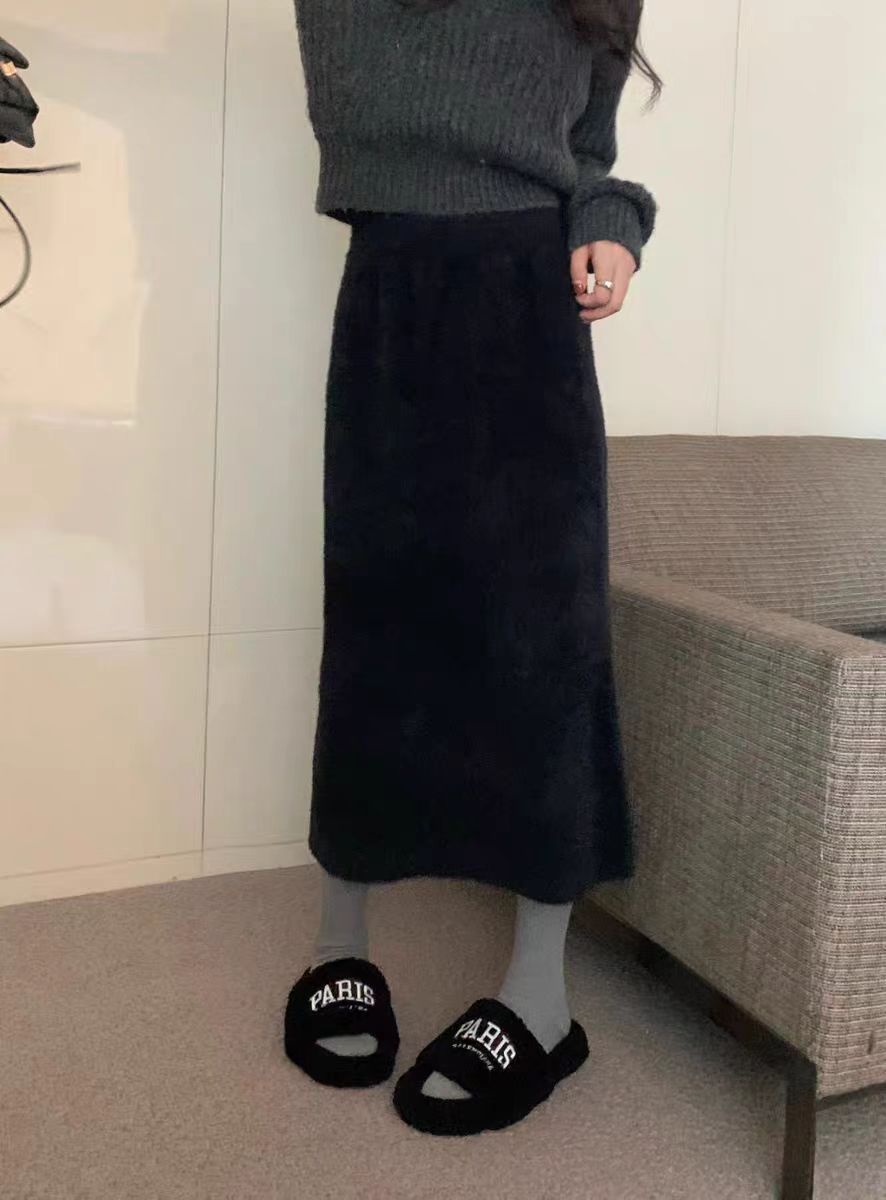 水貂绒针织包臀裙屁股怎么摩擦都不起球