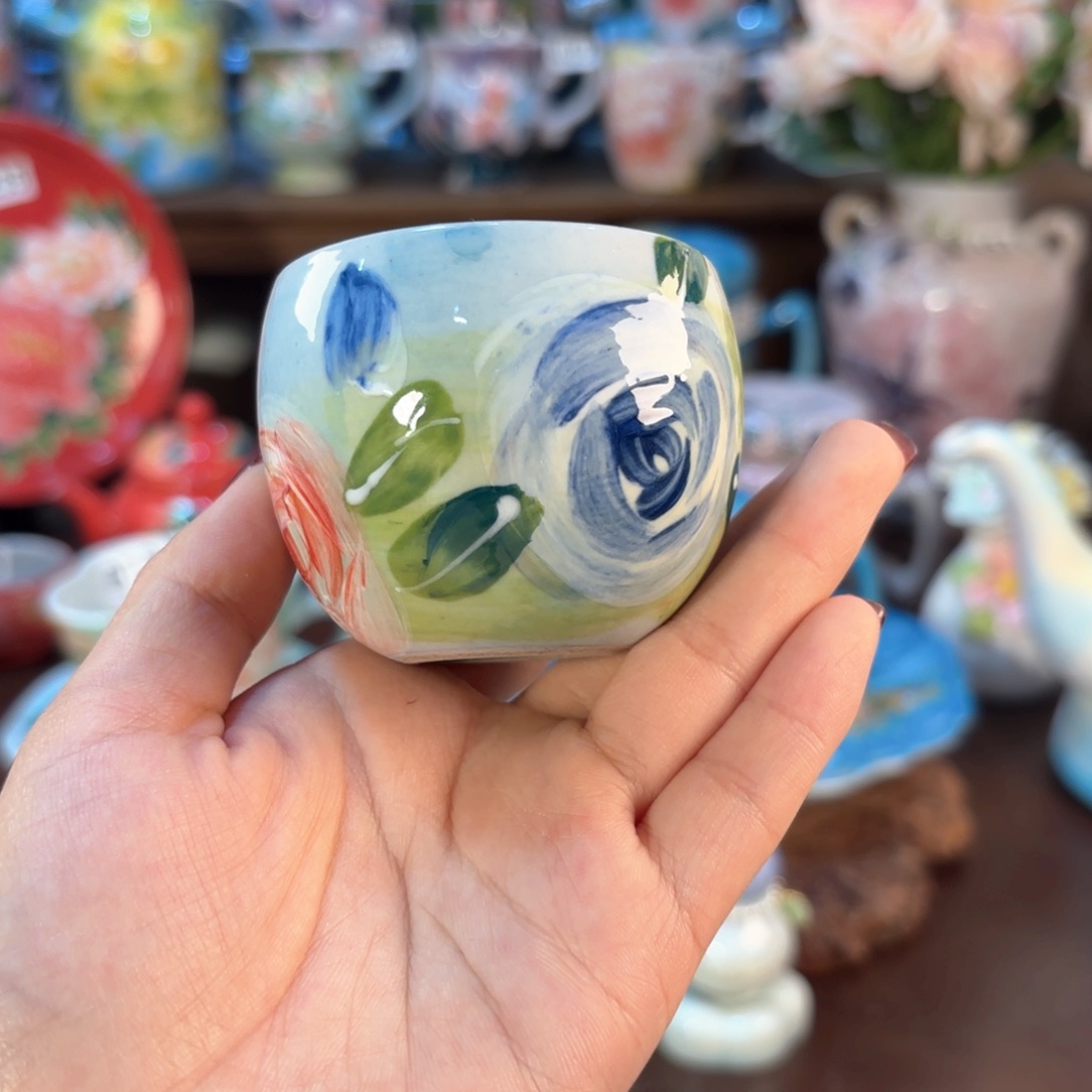 景德镇手绘高温釉下彩陶瓷茶具