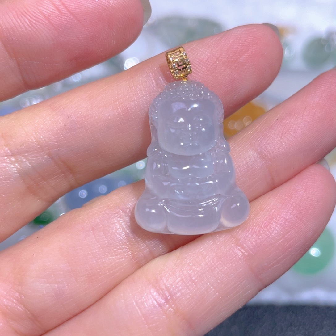 颈饰18K金镶嵌翡翠翡翠