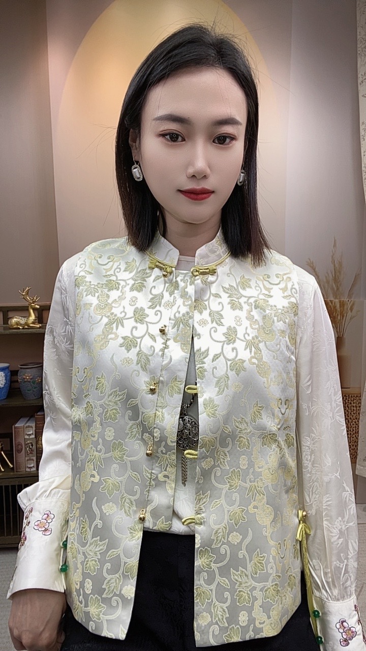 （葫芦藤）福禄流苏新中式提花复国风春款休闲百搭高定马甲