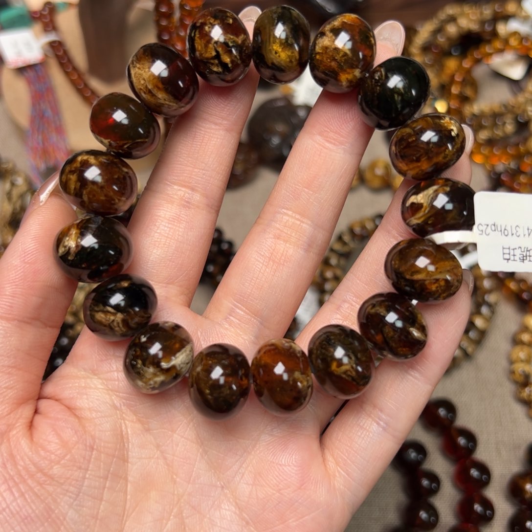 琥珀手链未镶嵌味***道抚顺琥珀