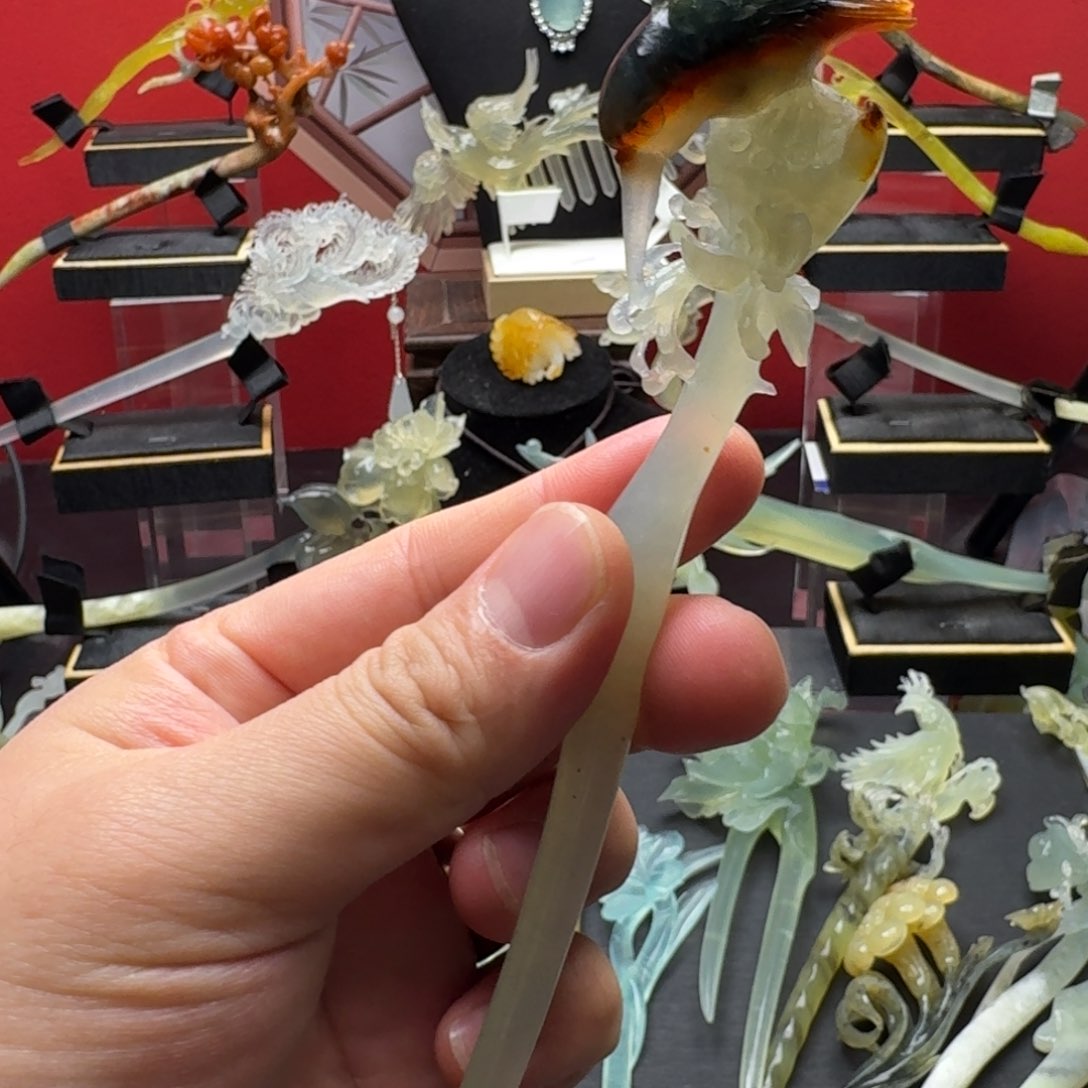 岫玉发饰未镶嵌嘚*