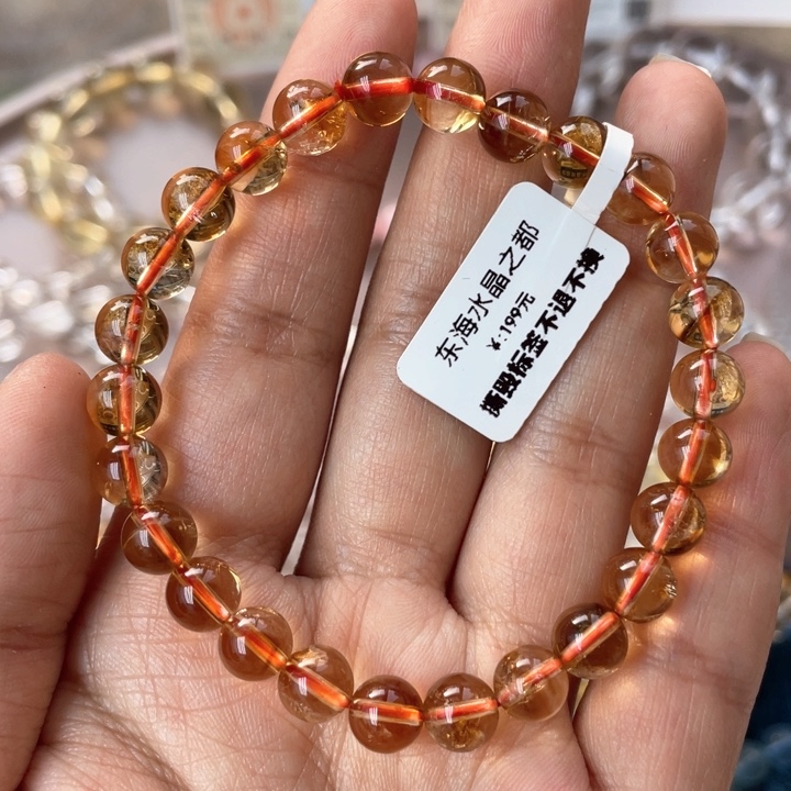 水晶手串未镶嵌黄塔金