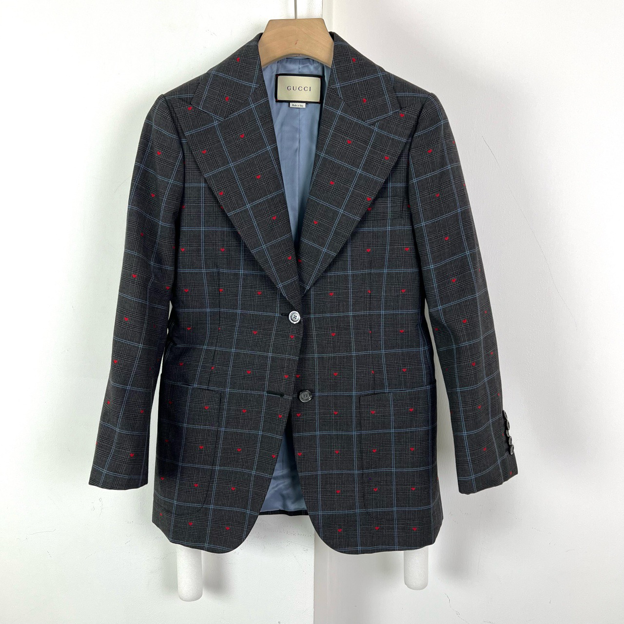 99新 GUCCI/古驰 40码/爱心格纹西装外套/00470