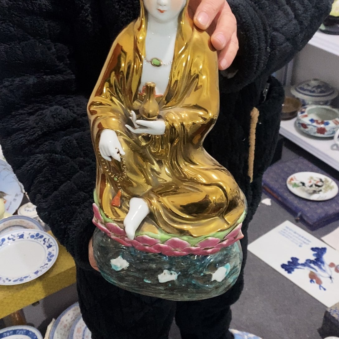 海***音摆件陶景德镇陶瓷35公分