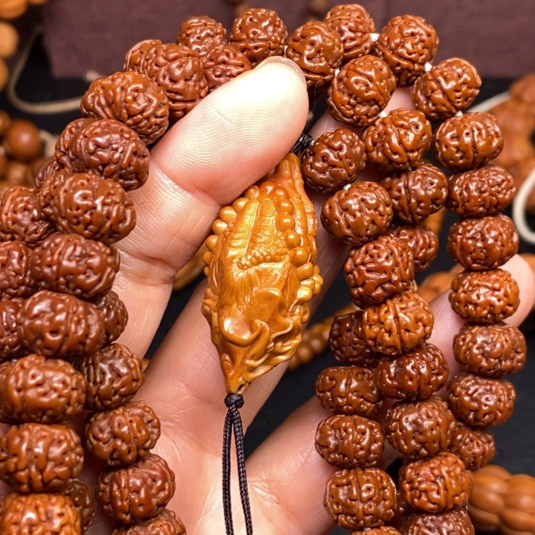 吊坠猴头核桃橄榄核雕刻手串橄榄核桃