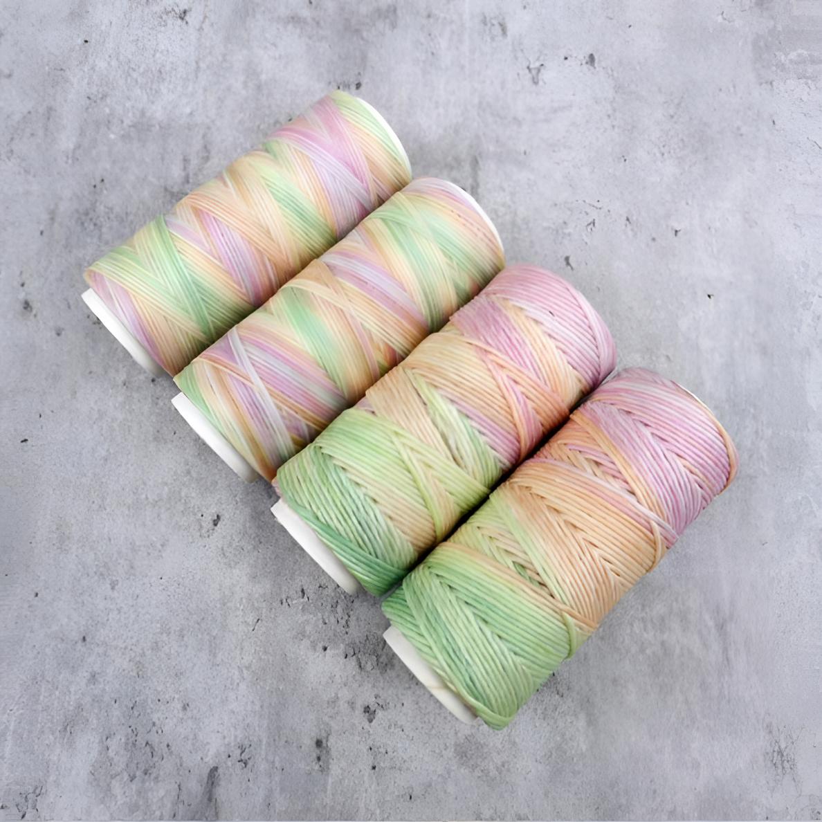 囡绳手作洒金星空段染蜡线烟萝0.5扁蜡0.2圆蜡手工DIY斜卷结线